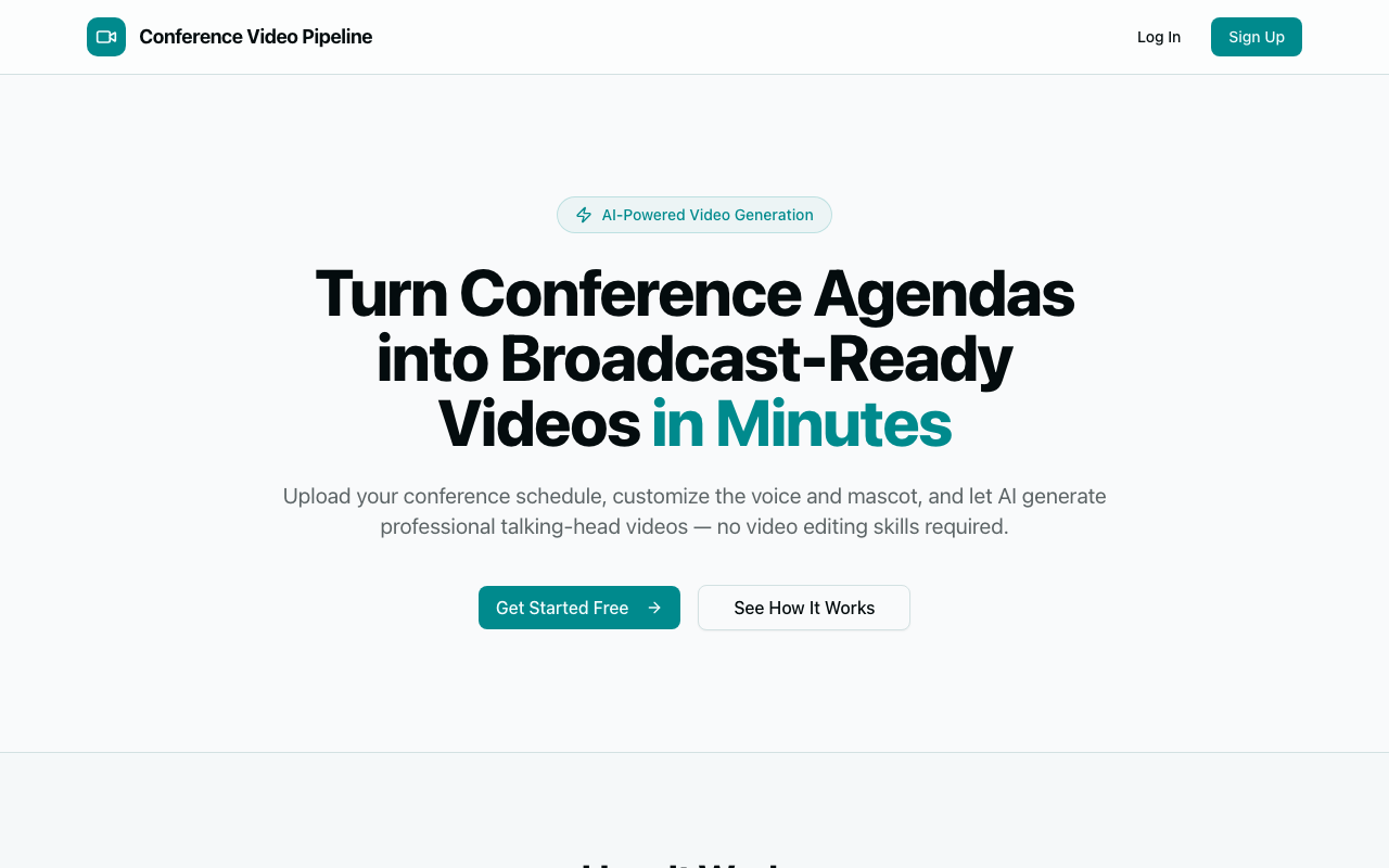 Conference Video Pipeline screenshot