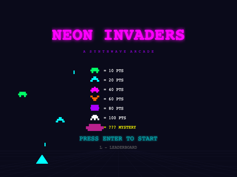 Neon Invaders screenshot